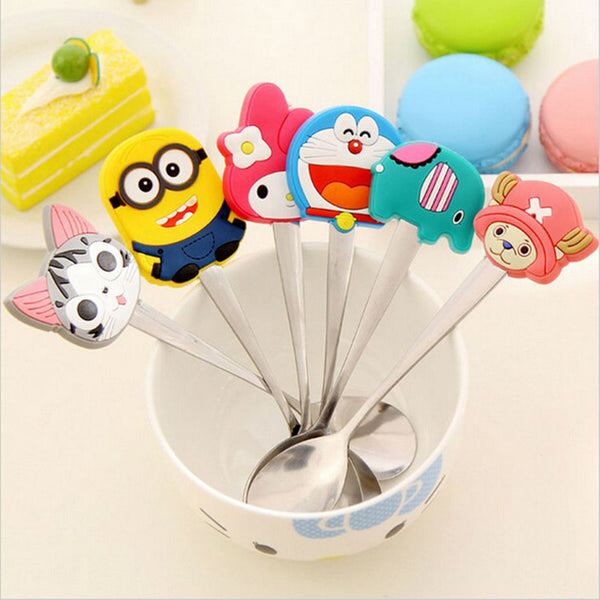 Cartoon Silicone Handles Stainless Steel Spoon