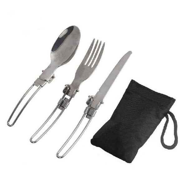 3 in 1 Foldable High Quality Stainless Steel Fork and Spoon