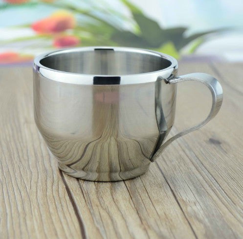 Stainless Steel Coffee Cup Saucer and Spoon Sset