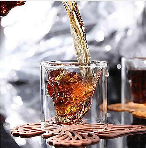 Clear Shot Glass Crystal Skull Head Vodka Wine Cup