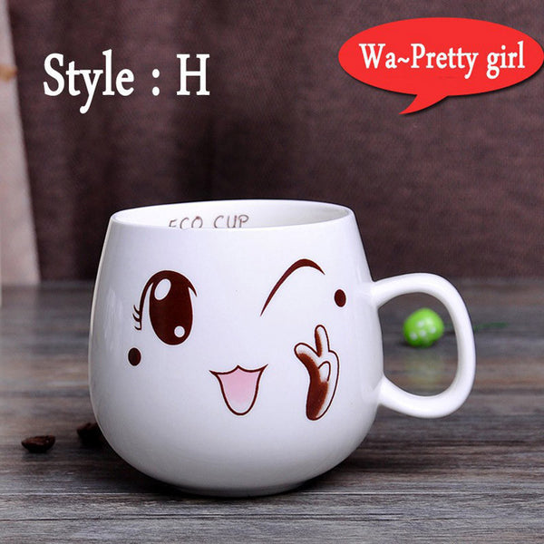 Creative Cute Expression Ceramic Mugs